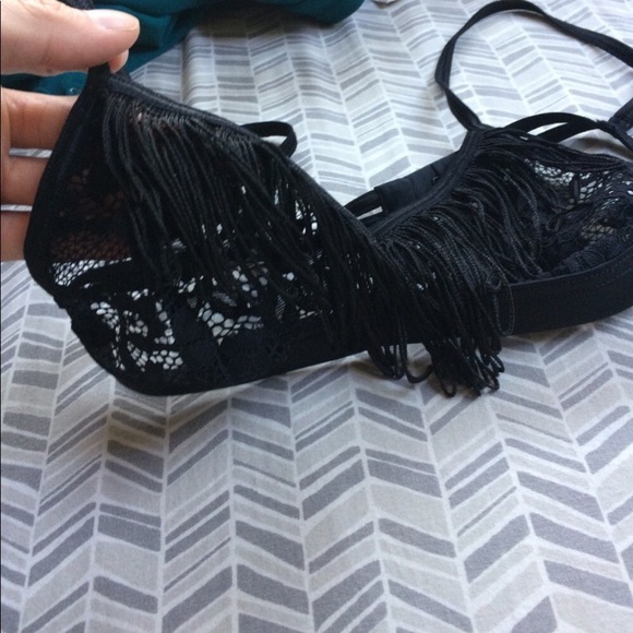 Lovers + Friends Black Fringe Bralette - Picture 6 of 7